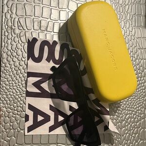 Marc Jacobs Black Sunglasses with Bright Yellow Case